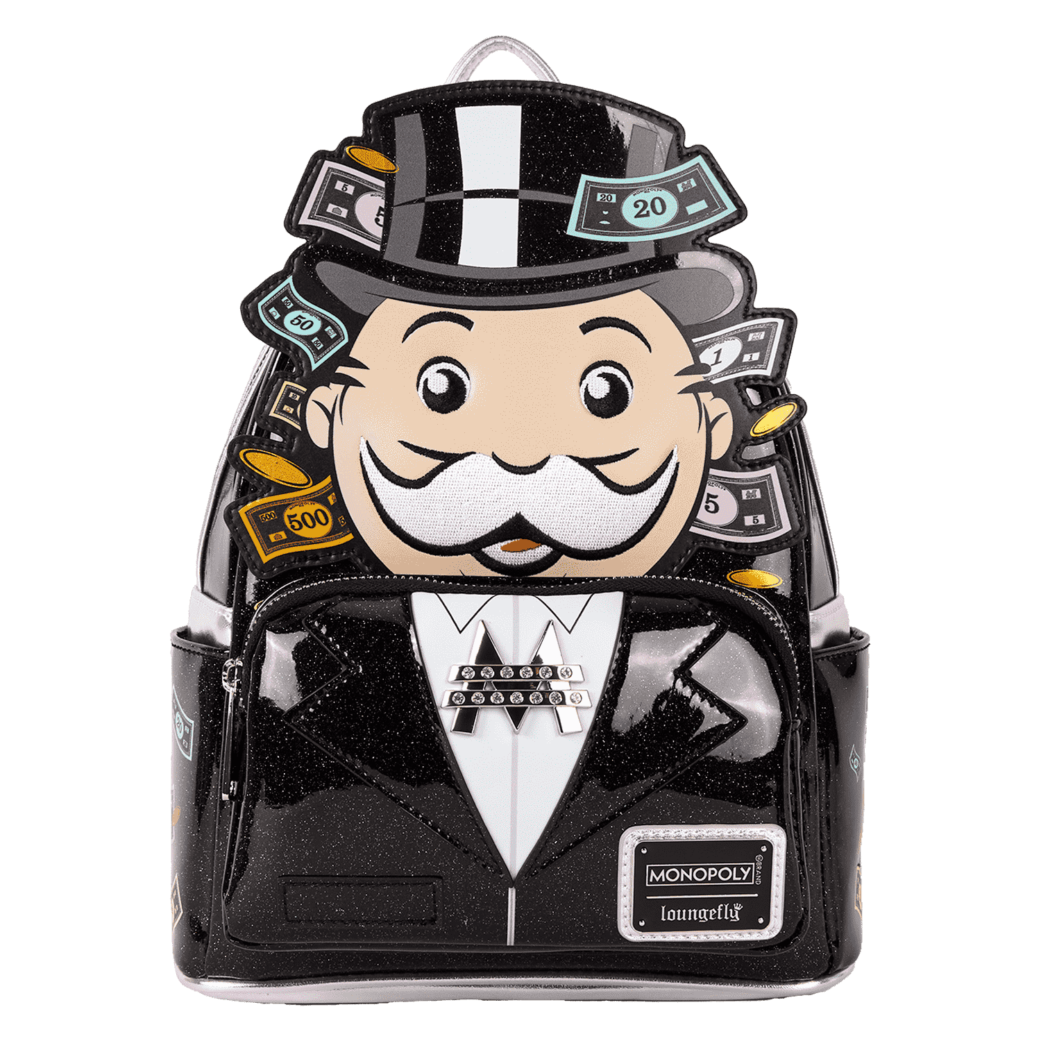 Monopoly 90th Anniversary Pennybags Glitter Cosplay Mini Backpack