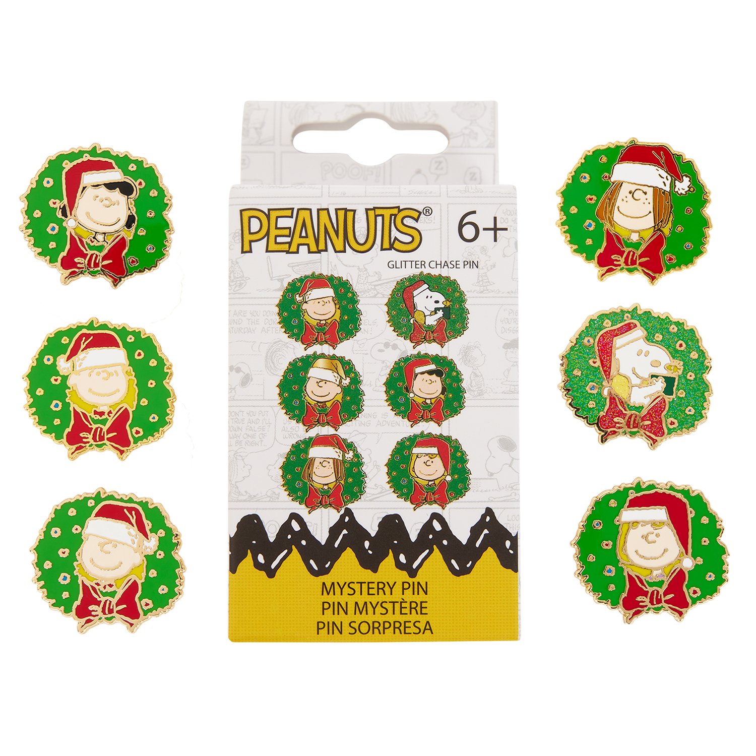 Peanuts Snoopy & Gang Holiday Wreath Mystery Box Pin