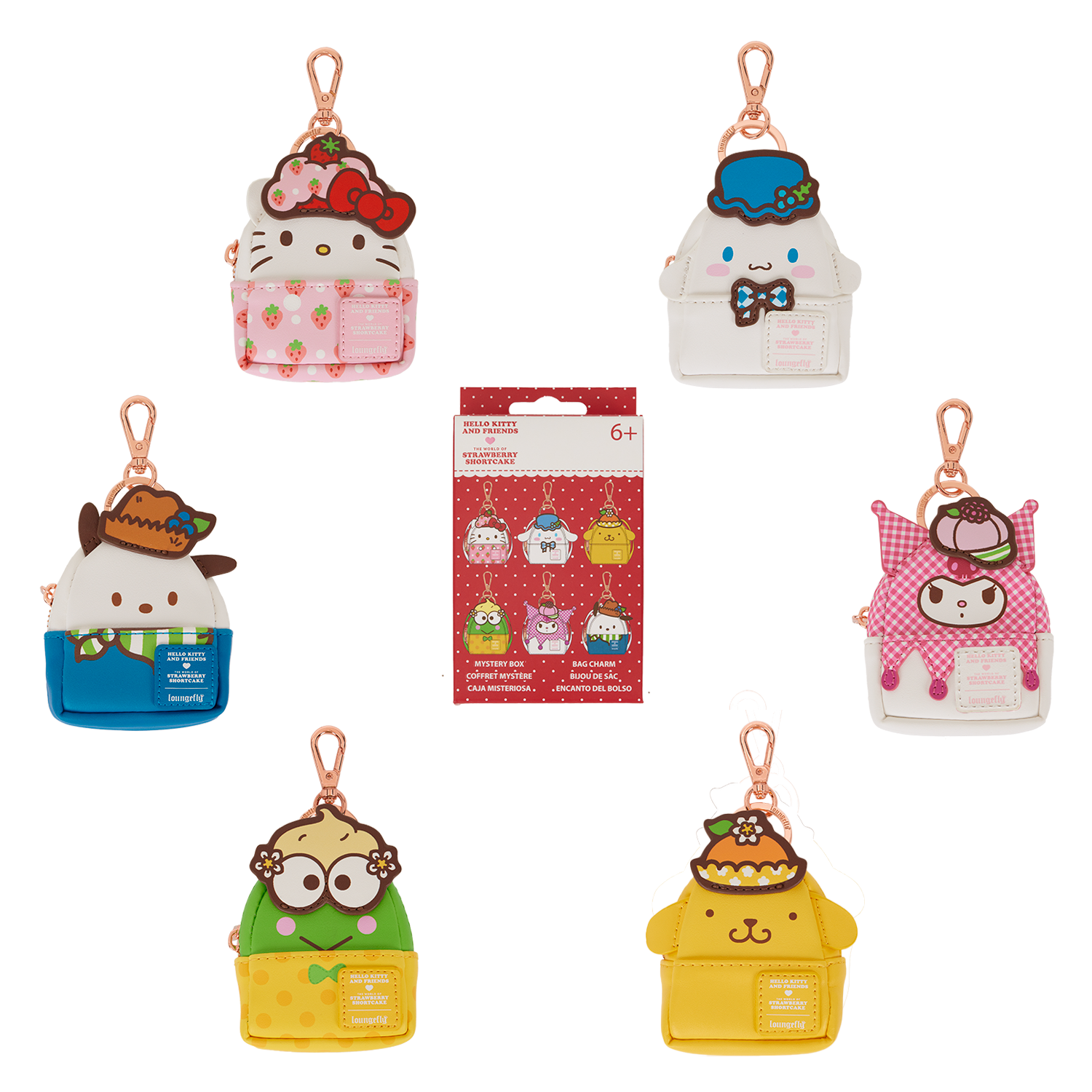 Sanrio Hello Kitty & Friends x Strawberry Shortcake Cosplay Mystery Mini Backpack Keychain Charm